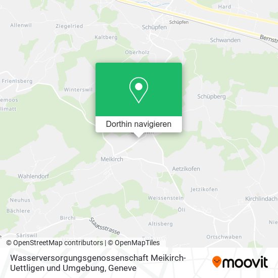 Wasserversorgungsgenossenschaft Meikirch-Uettligen und Umgebung Karte