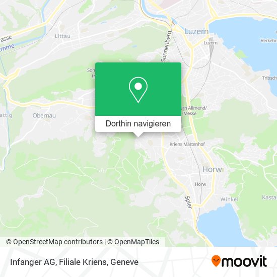Infanger AG, Filiale Kriens Karte
