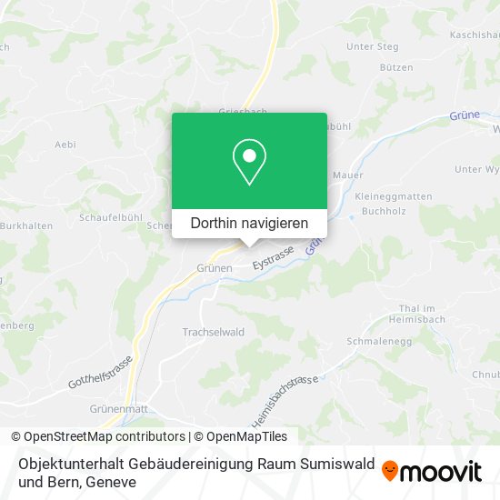 Objektunterhalt Gebäudereinigung Raum Sumiswald und Bern Karte