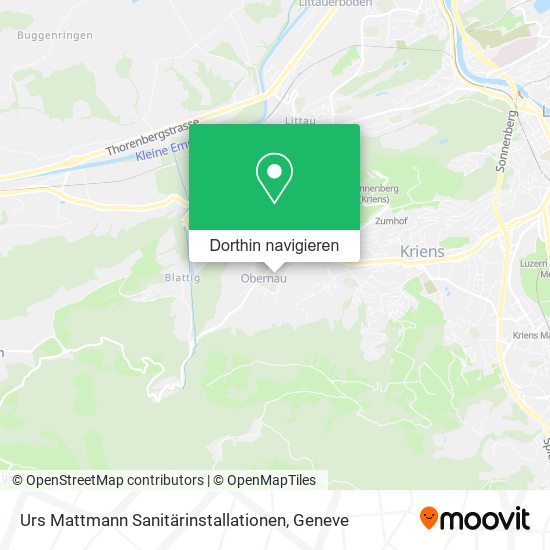 Urs Mattmann Sanitärinstallationen Karte