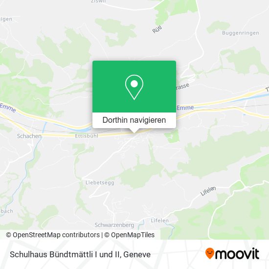 Schulhaus Bündtmättli I und II Karte