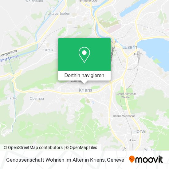 Genossenschaft Wohnen im Alter in Kriens Karte