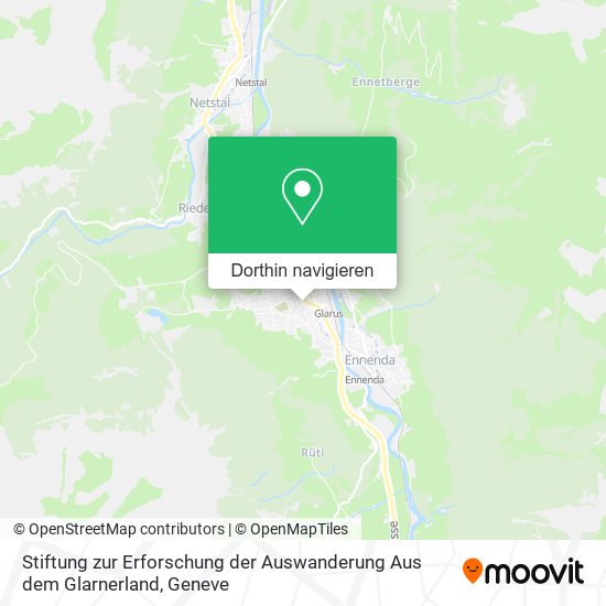 Stiftung zur Erforschung der Auswanderung Aus dem Glarnerland Karte