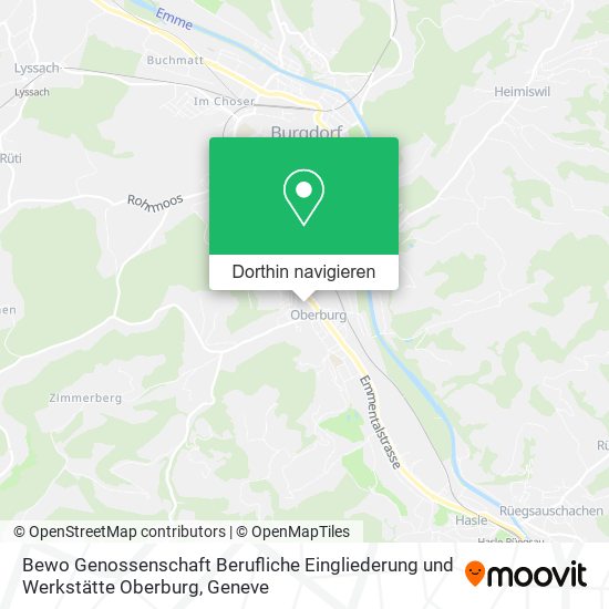 Bewo Genossenschaft Berufliche Eingliederung und Werkstätte Oberburg Karte