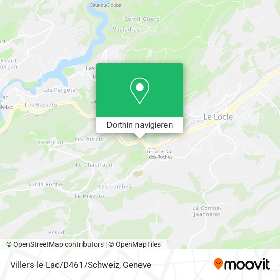 Villers-le-Lac/D461/Schweiz Karte