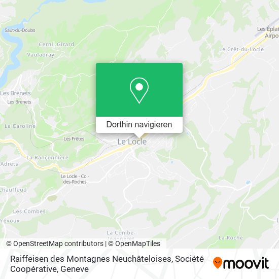 Raiffeisen des Montagnes Neuchâteloises, Société Coopérative Karte