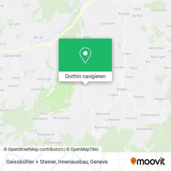Geissbühler + Steiner, Innenausbau Karte