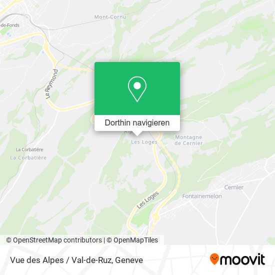 Vue des Alpes / Val-de-Ruz Karte