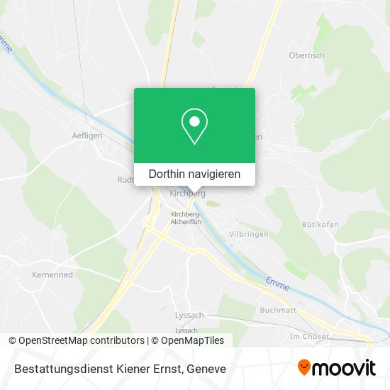 Bestattungsdienst Kiener Ernst Karte