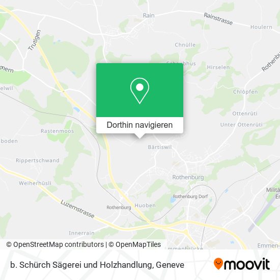 b. Schürch Sägerei und Holzhandlung Karte