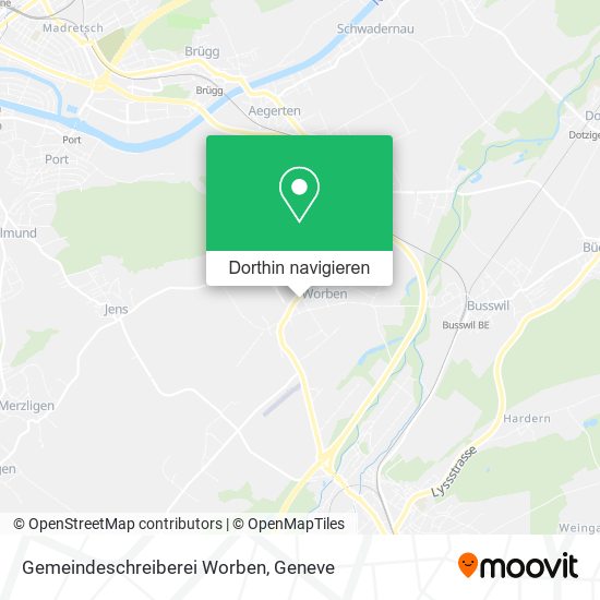 Gemeindeschreiberei Worben Karte