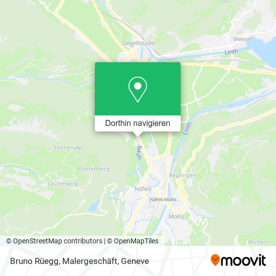 Bruno Rüegg, Malergeschäft Karte