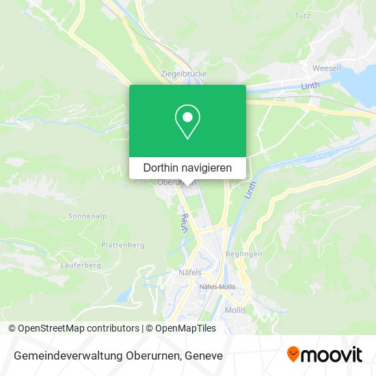 Gemeindeverwaltung Oberurnen Karte