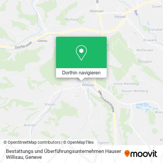 Bestattungs und Überführungsunternehmen Hauser Willisau Karte
