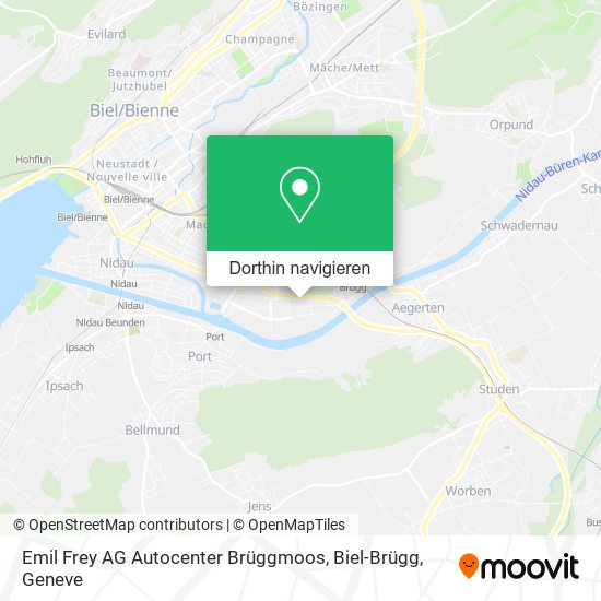 Emil Frey AG Autocenter Brüggmoos, Biel-Brügg Karte