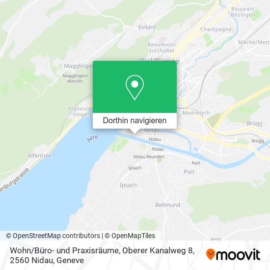 Wohn / Büro- und Praxisräume, Oberer Kanalweg 8, 2560 Nidau Karte
