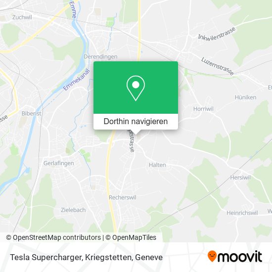Tesla Supercharger, Kriegstetten Karte