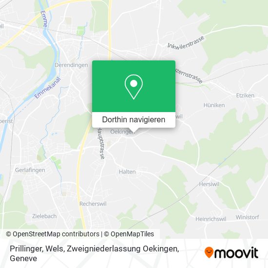 Prillinger, Wels, Zweigniederlassung Oekingen Karte