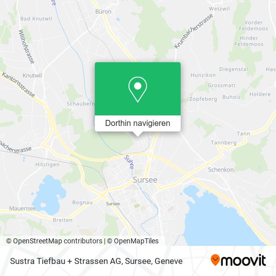 Sustra Tiefbau + Strassen AG, Sursee Karte