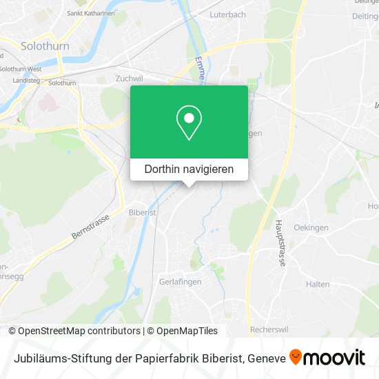 Jubiläums-Stiftung der Papierfabrik Biberist Karte
