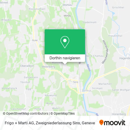 Frigo + Marti AG, Zweigniederlassung Sins Karte