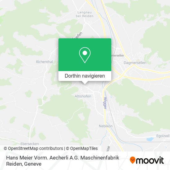 Hans Meier Vorm. Aecherli A.G. Maschinenfabrik Reiden Karte