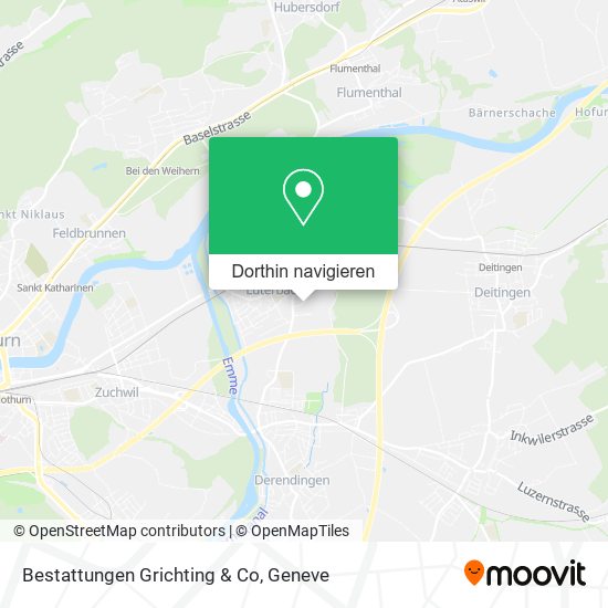 Bestattungen Grichting & Co Karte