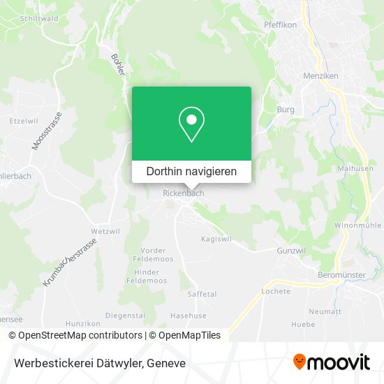 Werbestickerei Dätwyler Karte