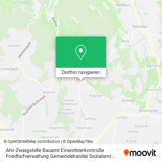 Ahv-Zweigstelle Bauamt Einwohnerkontrolle Friedhofverwaltung Gemeindekanzlei Sozialamt Teilungsamt. Karte
