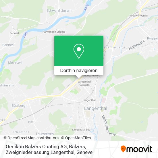 Oerlikon Balzers Coating AG, Balzers, Zweigniederlassung Langenthal Karte