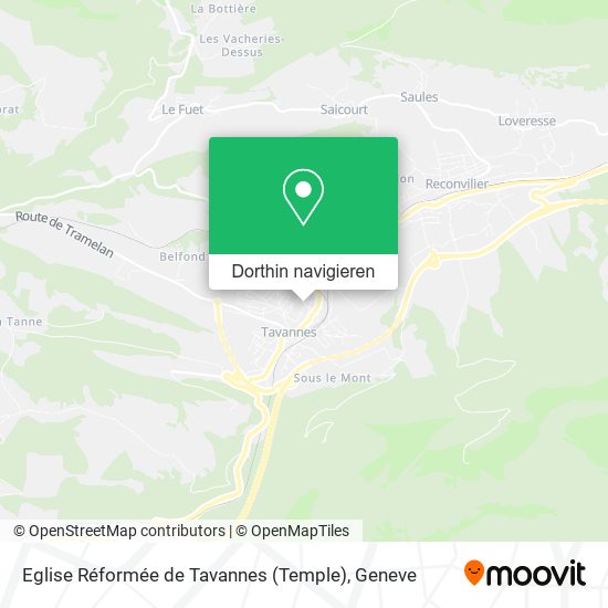 Eglise Réformée de Tavannes (Temple) Karte