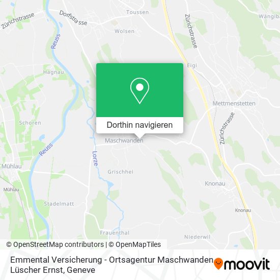 Emmental Versicherung - Ortsagentur Maschwanden Lüscher Ernst Karte
