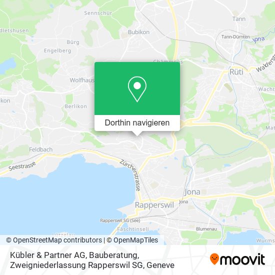 Kübler & Partner AG, Bauberatung, Zweigniederlassung Rapperswil SG Karte