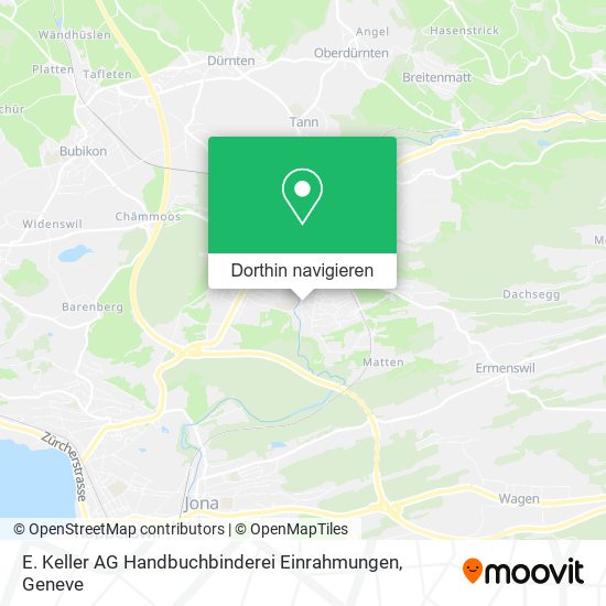 E. Keller AG Handbuchbinderei Einrahmungen Karte
