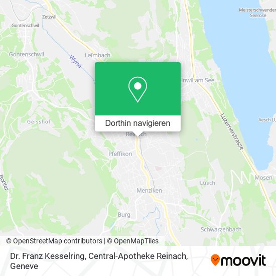 Dr. Franz Kesselring, Central-Apotheke Reinach Karte