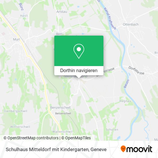 Schulhaus Mitteldorf mit Kindergarten Karte