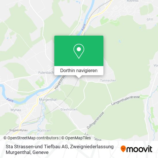 Sta Strassen-und Tiefbau AG, Zweigniederlassung Murgenthal Karte