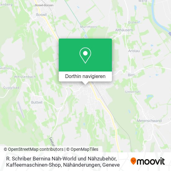 R. Schriber Bernina Näh-World und Nähzubehör, Kaffeemaschinen-Shop, Nähänderungen Karte