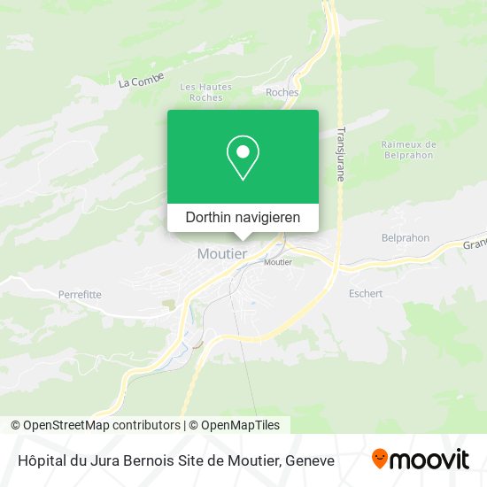 Hôpital du Jura Bernois Site de Moutier Karte