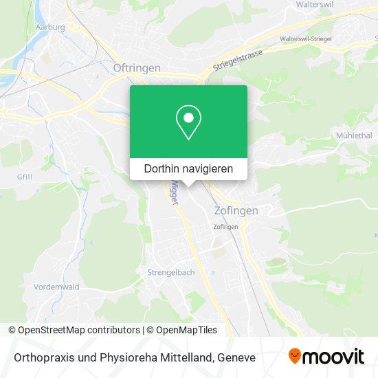 Orthopraxis und Physioreha Mittelland Karte