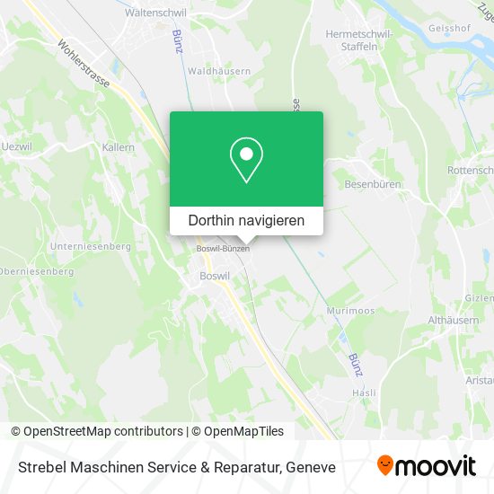 Strebel Maschinen Service & Reparatur Karte