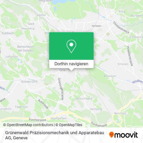 Grünenwald Präzisionsmechanik und Apparatebau AG Karte