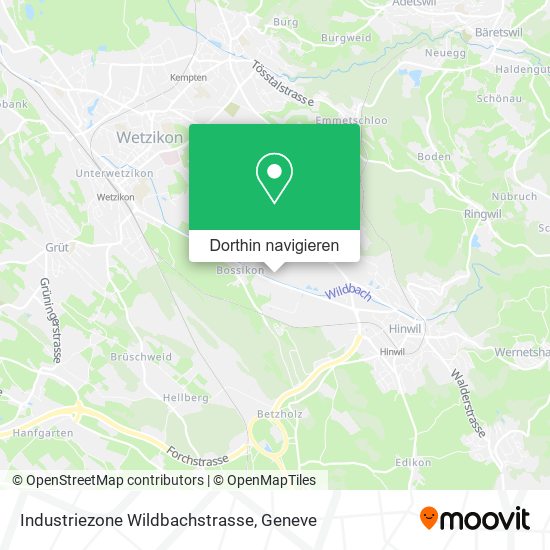 Industriezone Wildbachstrasse Karte