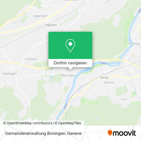 Gemeindeverwaltung Boningen Karte