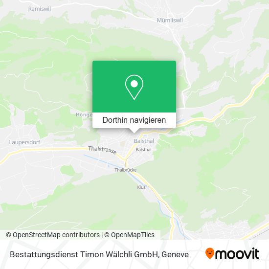 Bestattungsdienst Timon Wälchli GmbH Karte