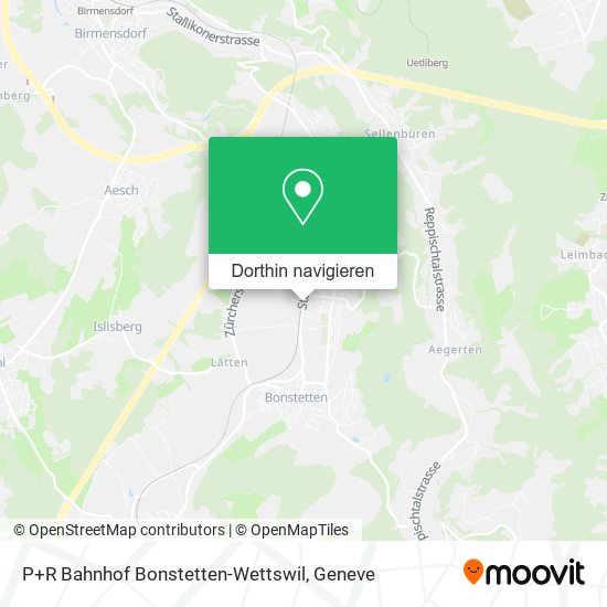 P+R Bahnhof Bonstetten-Wettswil Karte