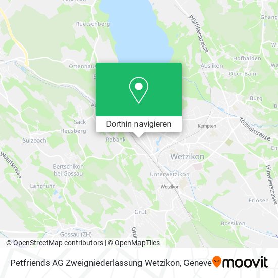 Petfriends AG Zweigniederlassung Wetzikon Karte