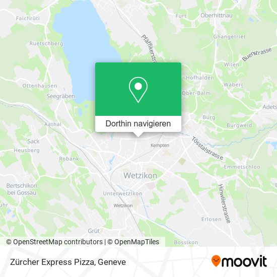 Zürcher Express Pizza Karte