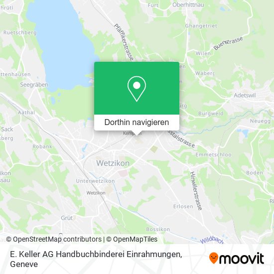 E. Keller AG Handbuchbinderei Einrahmungen Karte