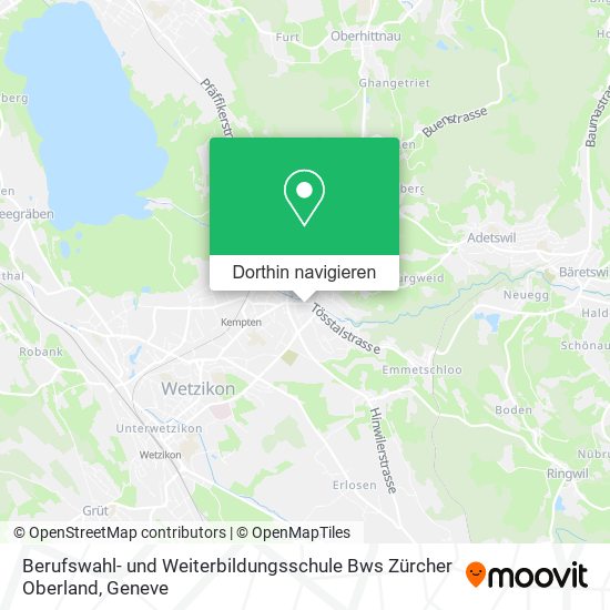 Berufswahl- und Weiterbildungsschule Bws Zürcher Oberland Karte